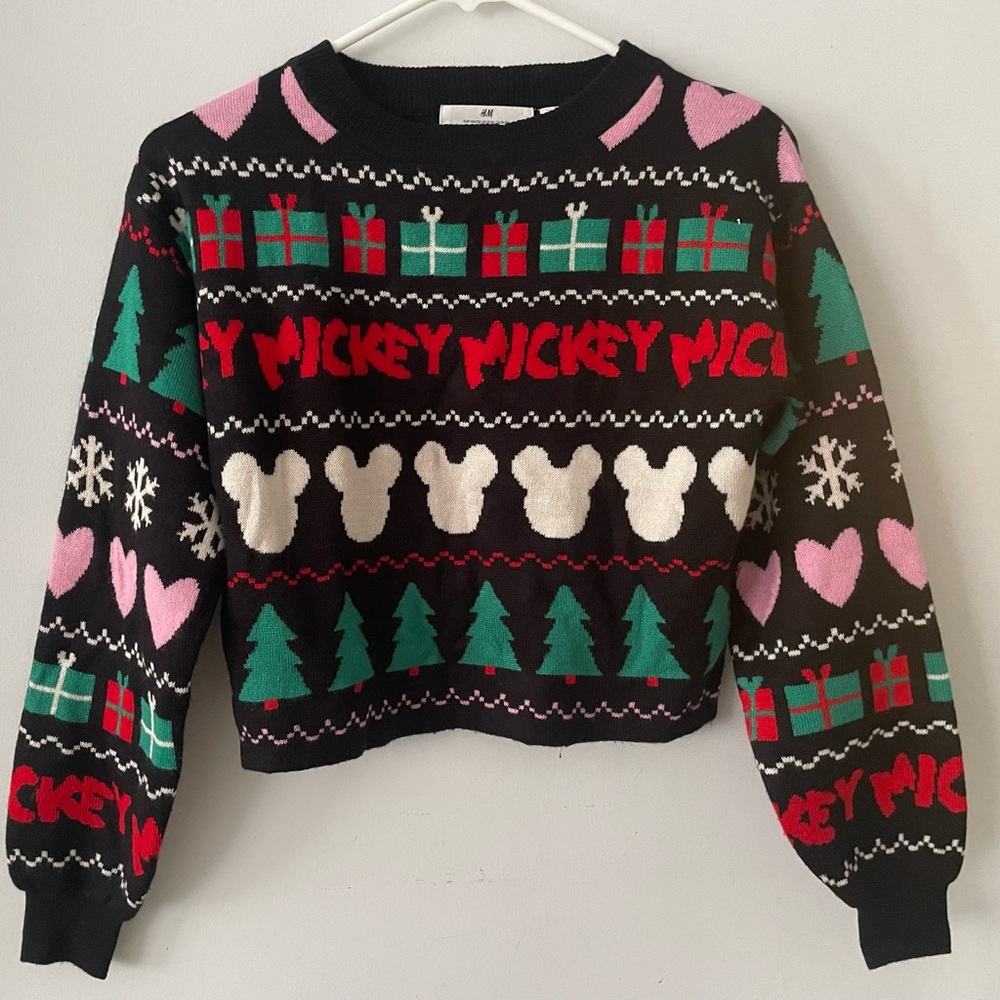 H&M Mickey Mouse Holiday Knit Sweater
